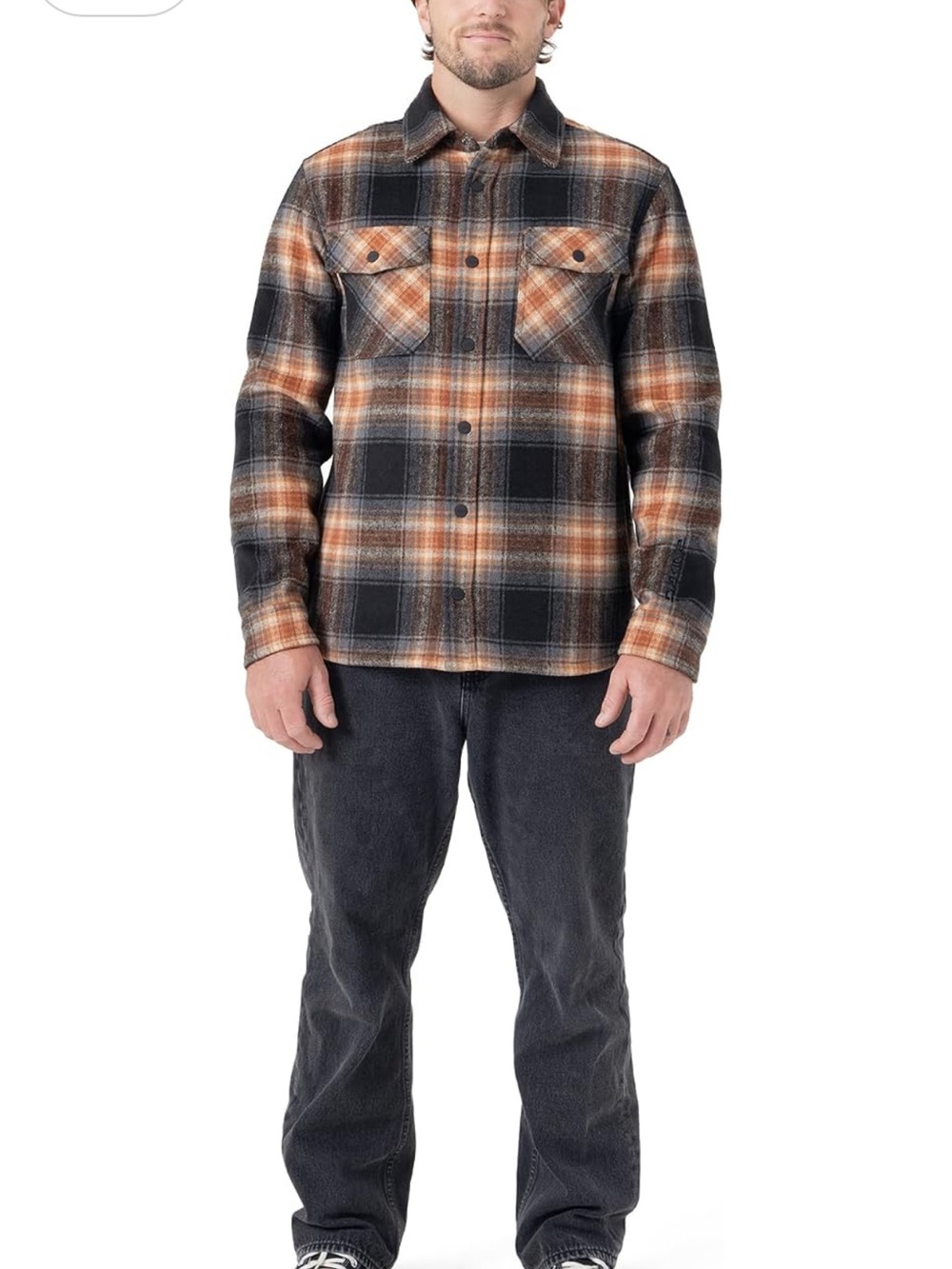 Dakine Orange and Black Plaid Men’s flannel